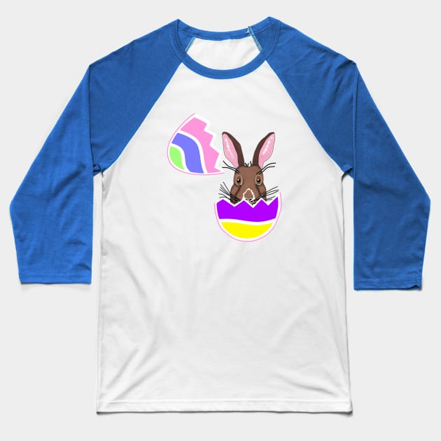 Happy Easter Chocolate Bunny - Cute Easter Bunny Art Baseball T-Shirt by SartorisArt1